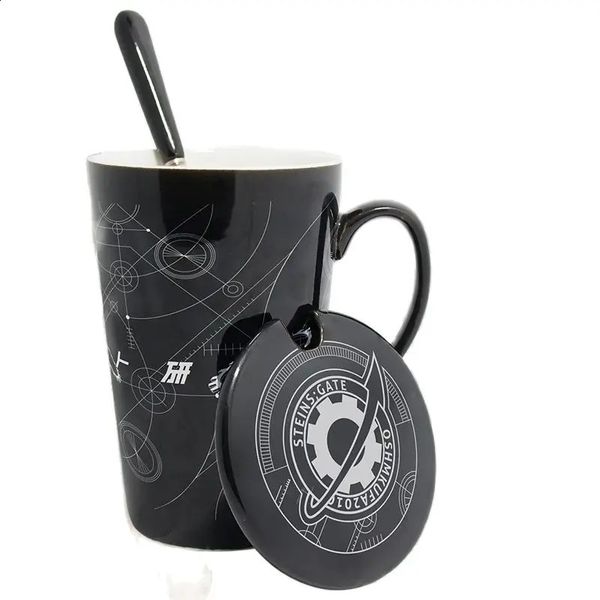 Аниме дома молоко чай чашки водных чашек кружки Steins Gate Makise Kurisu Complay Cartionds Black Coffee Ceramic Accessories 240407
