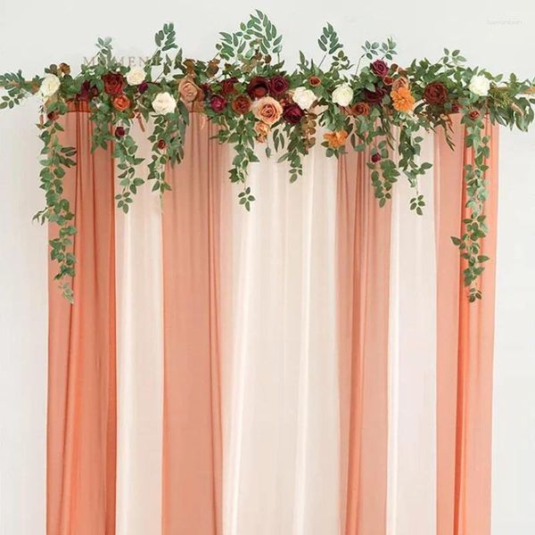 Fiori decorativi 200x40 cm Arco artificiale Striscia di fiori rosa forniture per matrimoni El Sfondo per le vacanze