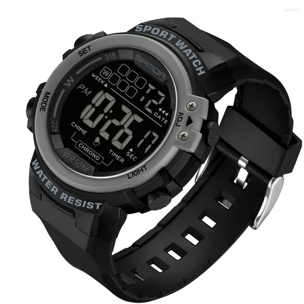 Armbanduhrenschatmen Herren Digital Sports Uhr Multifunktion