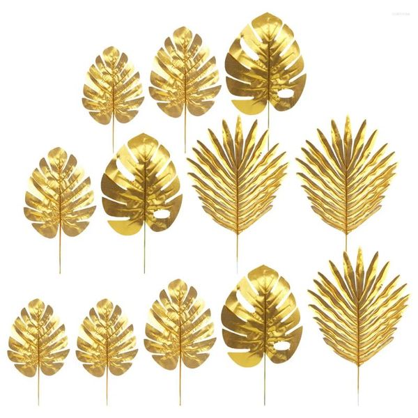 Flores decorativas 20 PCs folhas simuladas decoração de planta plástico Adornamentos de jantar Tabel de jantar Mesa artificial Simulação Folha de jantar Tree