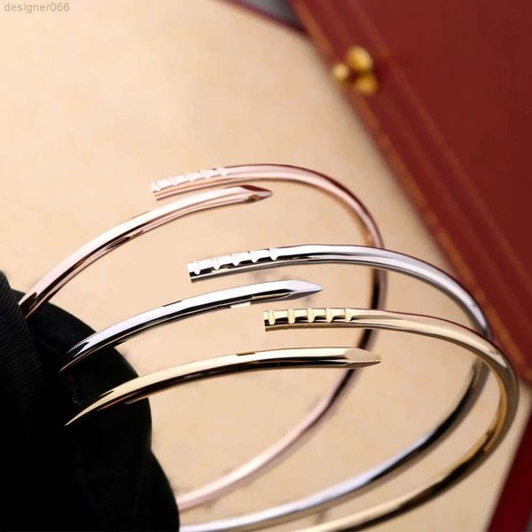 Bracciale designer di lusso Bracciale da 3 mm Unghia più sottile per donna coppia di cuffia Braggle in oro in acciaio in acciaio Gioielli San Valentino Regalo