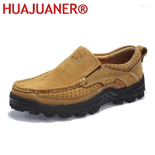 Sapatos casuais de alta qualidade masculino masculino tênis masculino moda ao ar livre de couro genuíno sapato redondo mocassins