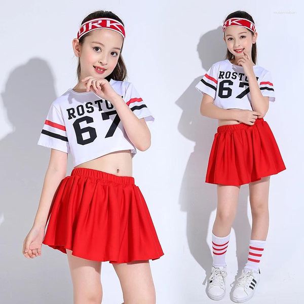 Set di abbigliamento Girl Cheerleader Uniforms for Girls Cheer Team Suit Kid Class Calistleading Children Game Suit per bambini