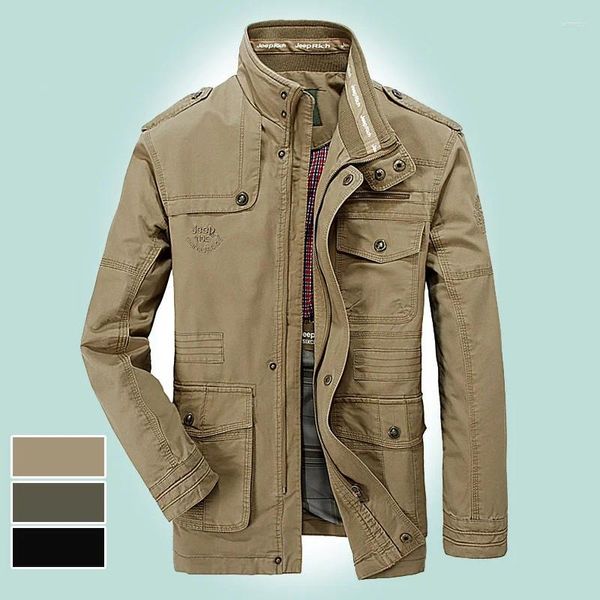 Herrenjacken 2024 Jacke High-End Herbst Winter Windproof Bomber für Männer Freizeitstraße Retro-Style-Mantel Mode Mann