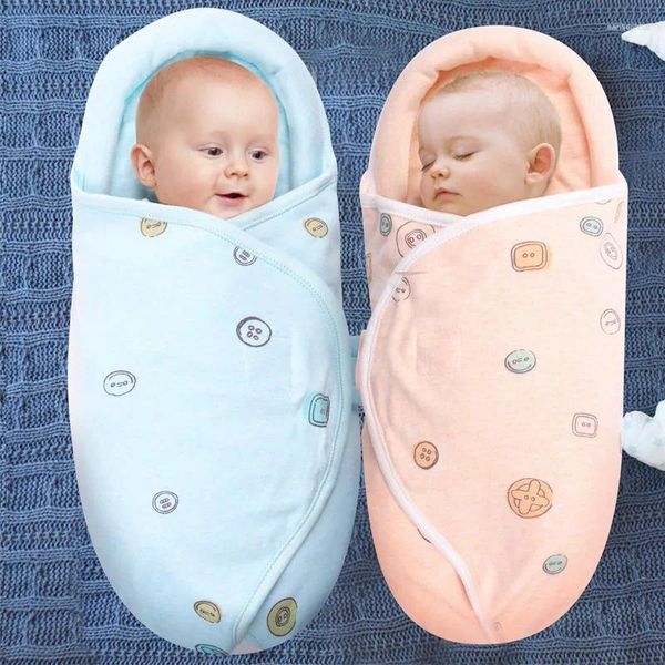 Decken Hibobi Baby Swaddle Wrap Decke für geborene und säugige weiche dicke Baumwollschlafsack mit verstellbaren Flügeln