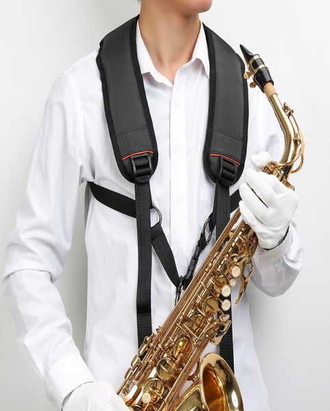 Cablatura professionale in pelle imbottita spalla per sassofono cinghia per baritono alto tenore soprano sax musicale accessori Black1771006