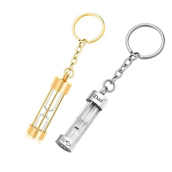 Chaços de teclados unissex memória ampulheta cinzas de chaveiro colar de aço inoxidável urna pendente keyring familiar comemorativa de lembrança Jóias de criação q240403