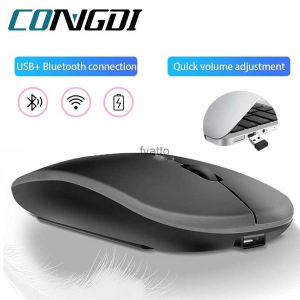 Mäuse drahtloses Laden Bluetooth -kompatible Gaming -Maus mit 2,4 -GHz -USB -Empfänger geeignet für PC MacBook Tablet Maus nach Gamer H240407