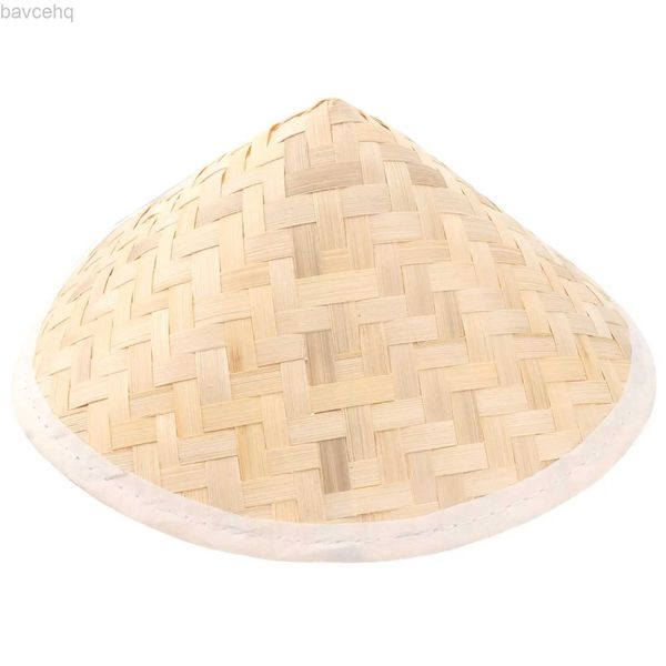 Chapéus largos chapéus chapéus chapéu arroz chinês palha bambu asiático agricultor cônico chapéus de pesca para homens festas paddy engraçado japonês decoração de cone de cone 240407