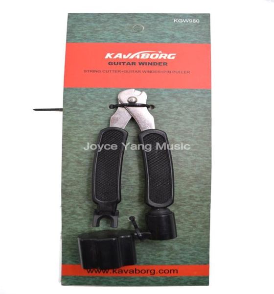 Kavaborg Guitar String Cutter Guitar Strings Winder Guitar Pins Pins Pinner 3 em 1 ferramenta 1780255