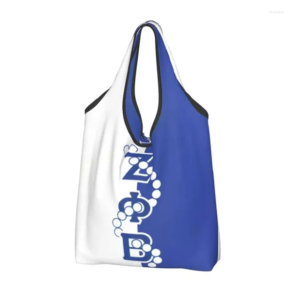 Bolsas de armazenamento Zeta Phi Beta Logo Compras Tote Tote Mulheres Moda Zob Sorority ombro Bolsa Bolsa de Big Capacity