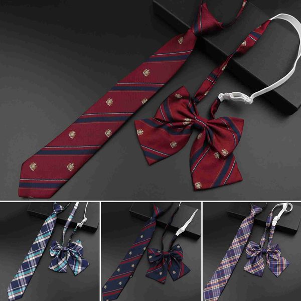 Ties Nuovo Arrivo Girl/Boy Summer School Formal Uniform cravatta set a strisce colorate British British Ties for Student Children Bowtie Necktie 240407