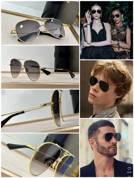 Designer di marchi di alta qualità uomini da sole Occhiali da sole Design di lusso Donne pilota Sun occhiali da sole eleganti in metallo vintage outdoor guida per esterni letes de sol shades beach occhiali da sole celebrità