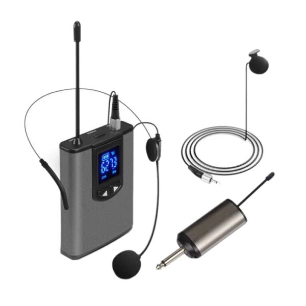 Microfoni al dettaglio UHF Afferido wireless portatile/ microfono in lavano Lavalier con trasmettitore bodypack e ricevitore da 1/4 pollice di uscita, per live