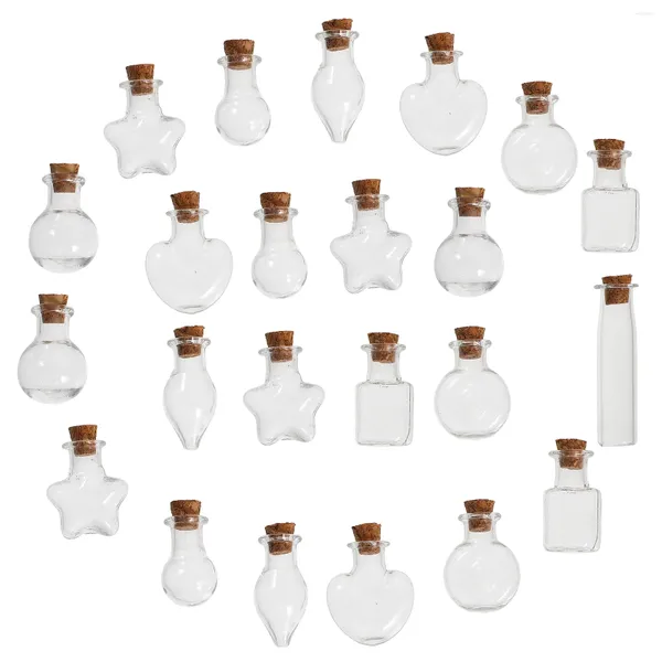 Vasos 48 pcs mini frascos de garrafa de vidro de cortiça tampas minúsculas garrafas miniaturas de frascos