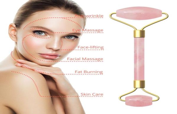 Tamax JD003 PRÁTICA MULHERM MULHERES ROSE FACIAL RELACION elevador Ferramenta de slimming Quartz Jade Roller Massager Face Cadeir