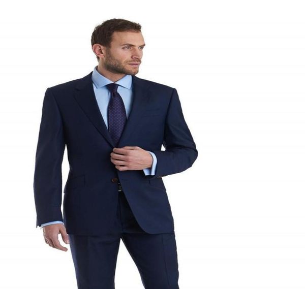 Billig maßgeschneiderte Männer Anzug Groomsmen Zwei Knöpfe Männer Bräutigam Tuxedos Prom Party formelle Anzüge Geschäftsleute Wearjackethose New4106136