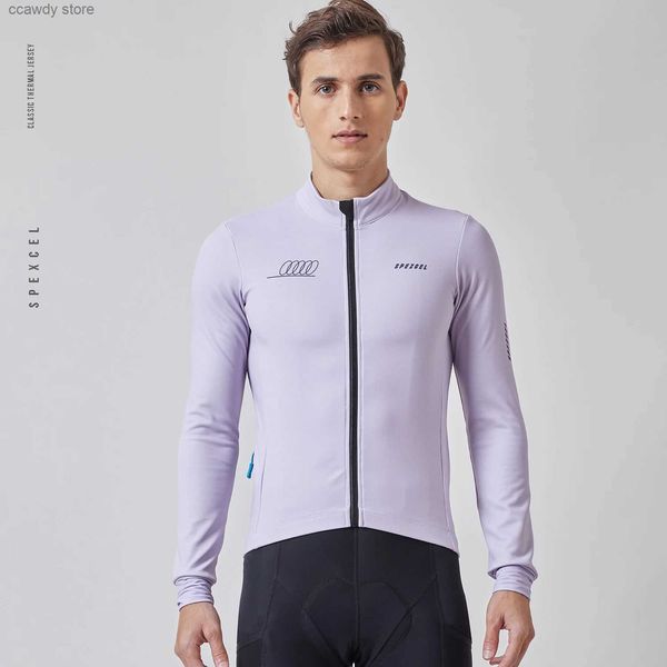 Herren-T-Shirts 2024 Neuer klassischer Winterthermie Fece Radsporttrikots neuester Stoff mit einem Reißverschluss Taschen-Top Wear Men H240407