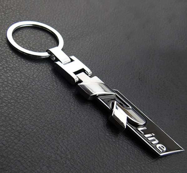 Neues Alloy -Metall -Schlüsselringschlüsselketten -Auto -Logo R -Linie Rline Fit für VW Polo Golf Jetta Passat CC R32 R36 Key Ring Car Styling5078701