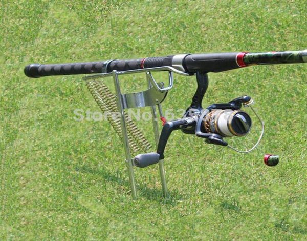 Suporte para suporte do poste de pesca inteira Suporte de suporte Prático Ferramenta de pesca de aço prateado Double Spring Automático Ajustável 2803171