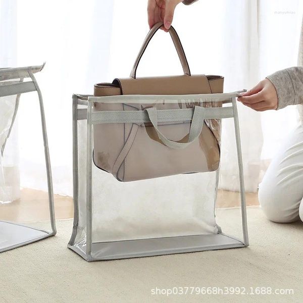 Bolsas de armazenamento transparente e à prova de umidade à prova de pó Protection Organizador selado para artefato de dormitório pendurado