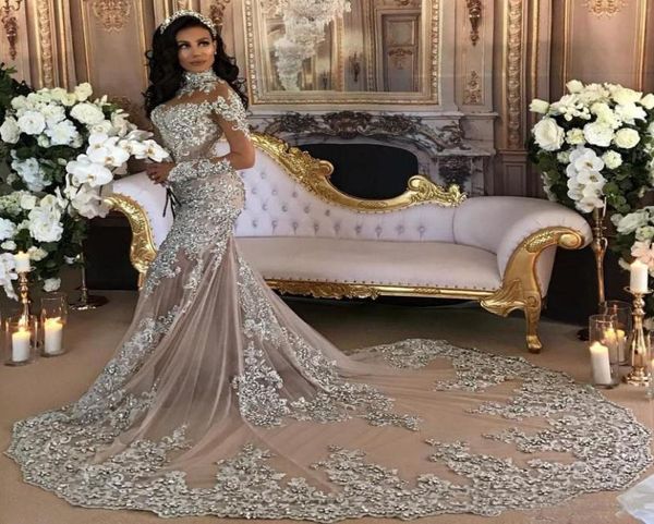 Sparkly Bling 2019 Свадебное платье роскошное из бисера