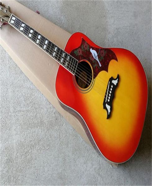 2021 Nuovo arrivo da 41 pollici Dove CS CS Acoustic Guitar Cherry Sunburst Rosewood Tasto Body Top Factory di alta qualità Custom3190175