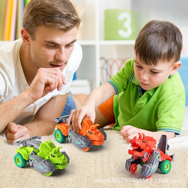 Großhandel neuer Produkte für Kinder, Kollisionsdinosaurier, Trägheitspfusspielzeug, Deformationsautos, Mecha -Automodelle, Jungen, Geschenke