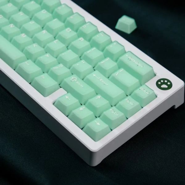 Accessoires Echome Green Jade Theme Keycap Voller Set PBT -Farbstoff Unterbediener Anime -Tastaturkappe Kirschprofil Taste Kappe für mechanische Tastatur Geschenk