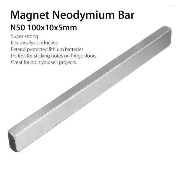 Pencere Çıkartmaları 2 PCS N50 Dikdörtgen Güçlü Blok Neodimyum Nadir Toprak Mıknatıs Çubukları 100x10x5mm 100x10