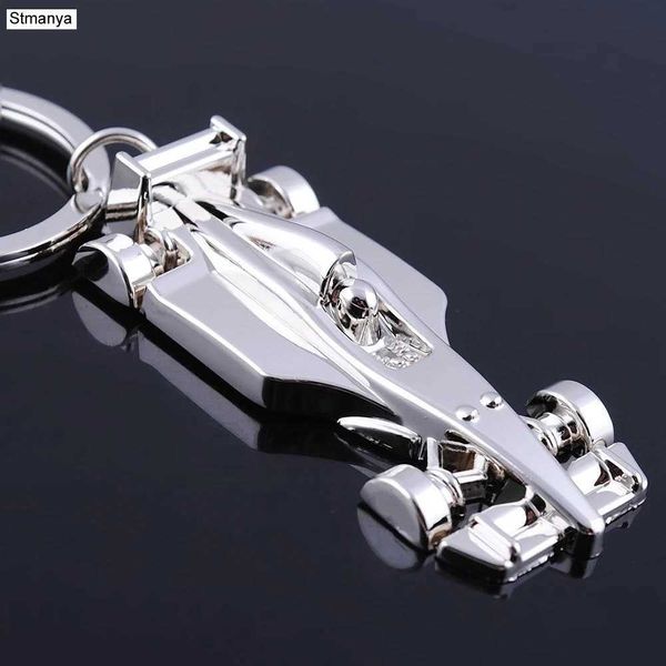 Schlüsselanhänger Lanyards Neue Ankunft Rennschlüsselkette Silber Farblegierung Vollradwagen F1 Schlüsselbund für Weihnachtsgeschenkring 17026 Q240403