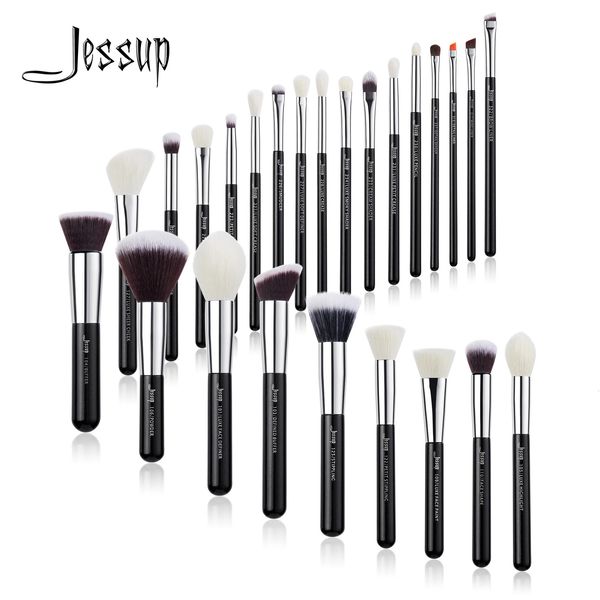 Jessup Make -up Pinsel Set Foundation Pulver Professional Make -up Pinsel Kontur Blender Lidschatten Erröten 25 pcs Ziege Synthetische T175 240327
