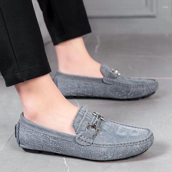 Sıradan ayakkabılar erkekler iş dünyası orijinal deri üst düzey loafers erkek lüks tasarımcı slip-on moda mokasen