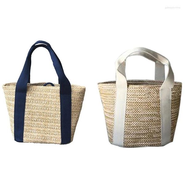 Bothes -Women Summer Beach Bag Straw Top Handle Travel Tote Bote Hobo