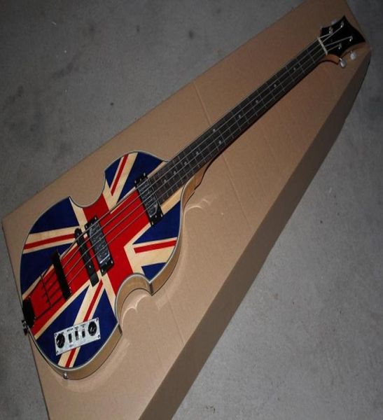 McCartney Hof H5001CT Contemporâneo Violino Deluxe Bass Inglaterra Bandeira Guitarra Electric Flame Maple Top Back 2 511b Staple Pickups5823381
