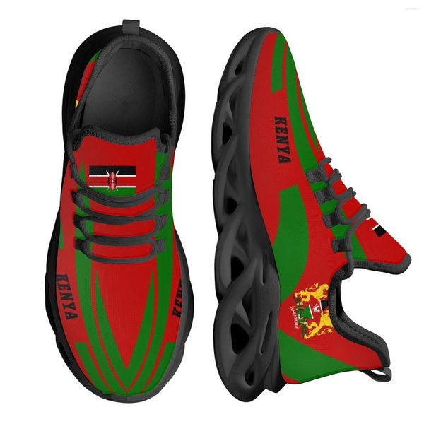 Scarpe casual istantarts Trendy Kenya Flag Design Lightweight Outdoor Sneakers comodo piattaforma di basket resistente agli urti Blade