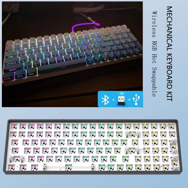 Tastaturen 96 Prozent Hot Swap RGB Backlit 100 Tasten Mechanische Tastatur Kit Magic Bluetooth Wireless für PC Gaming FL -Sport Claviers DK100