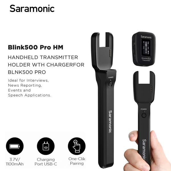 Mikrofone Saramonic Blink500 Pro HM Handheld -Mikrofonhalter für Blink500 Pro TX -Sender Eng/EFP -Interviewbericht/Sprachanwendung