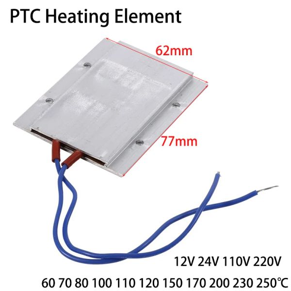 Acessórios PTC Elemento de aquecimento 12V 24V 110V 220V Termistor Constant Termistor Aquecimento de ar sensor de alumínio Secador de cabelo aquecedor