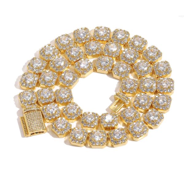 QK Jewelry Fashion Luxury 10mm 14k Big Diamond Icen Tennis Chain Chain Colar Colar atacado