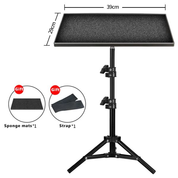 Monopods 120cm Câmera de tripé portátil Profissional Universal Stand Mount Laptop Projeção Projeção de projeção com bandeja de alumínio ao ar livre