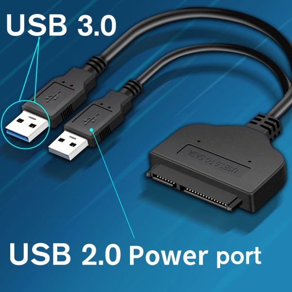 Принтеры SATA до USB 3.0/2.0 Адаптер жесткий драйвер 2,5 дюйма Внешний жесткий диск жесткого диска SSD 22 Pin SATA III кабель USB Cable SATA SATA