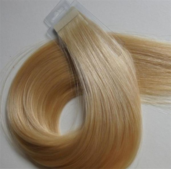 ВСЕГО 10 Оруссовых наращивания Remy Double Drait PU лента в наращиваниях волос Virgin 100 Human Hair Dhl7336077