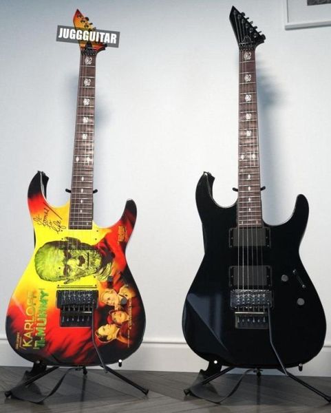 Custom Kirk Hammett Ltd KH3 Karloff Mummy Monster Movies Collection Электрическая гитара для обратной головного упорного копирования EMG пикапы Floyd RO4827362