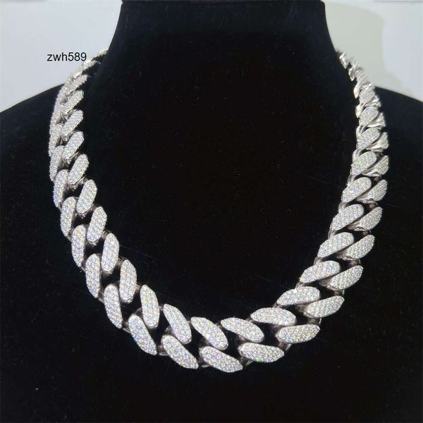 Designer Jewelry Hop Hip Hop Miami Wholesale 18mm 3rows Iced Out Bling Diamond Link Jewelry Moissanite Chain Chain