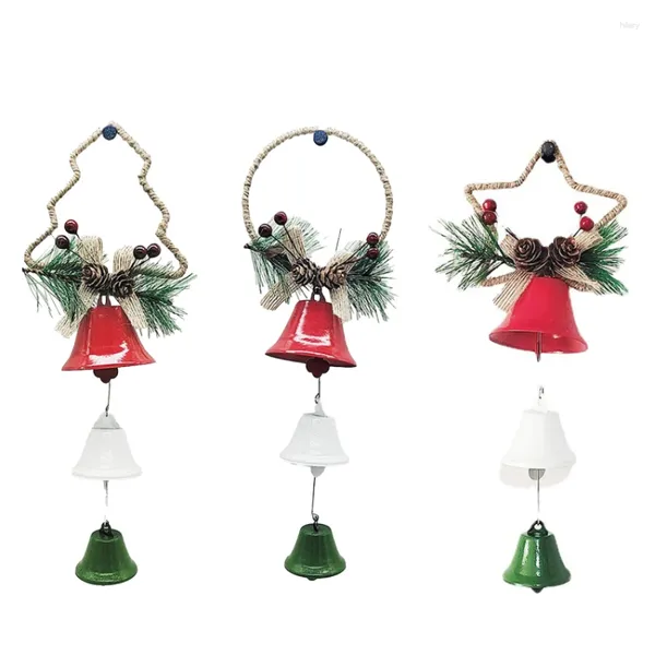 Adesivos de janela sinos de Natal decoração de férias de ferro artesanato pingentes
