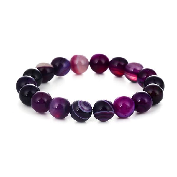 Nuovo stile cinese Lussuoso bracciale viola Bracciale Personalizzato Trend Giade Round Bead Bracciale Nicchia Design di gioielli in pietra naturale