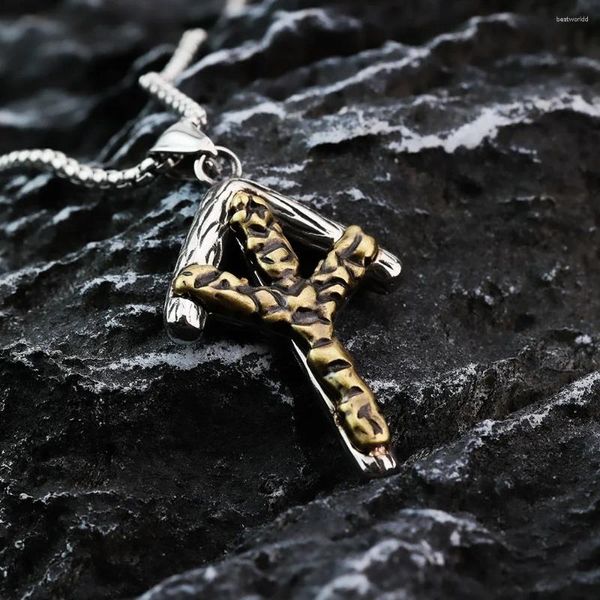 Colares pendentes Nórdicos Viking Rune personalizada Colher de roupas de moda usando acessórios para homens e mulheres de aço inoxidável