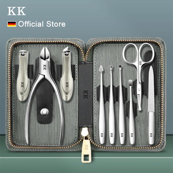 Bulloni kk manicure set di manicure 9 in 1 Pedicure professionale a 1 set di pedicure in acciaio inossidabile Case di viaggio per utensili da viaggio per cure per la cura del piede