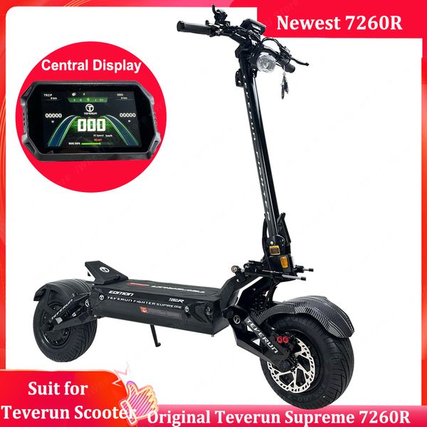 Neuester Teverun Fighter Supreme 7260r Elektrische Scooter add PKE FUNKTION 72V 60AH Batterie 10000W Spitzenleistung Motor Geschwindigkeit 110 km/h App -Version Smart BMS